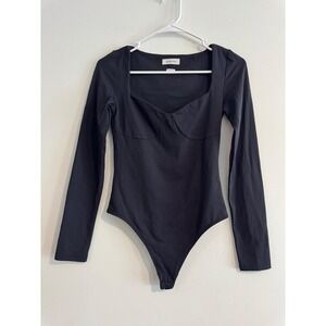 Aritzia Bodysuit Capsule Babaton Sweetheart Neck Women S Black Long Luxury